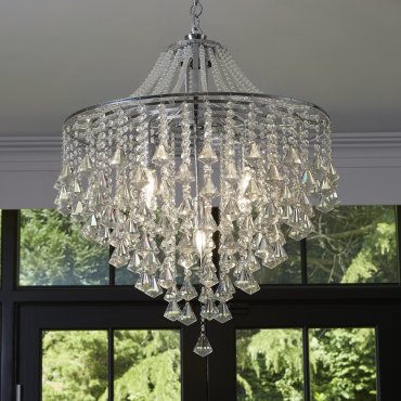 Searchlight Dorchester - lampe suspendue - Ø 64 x 120 cm - chrome
