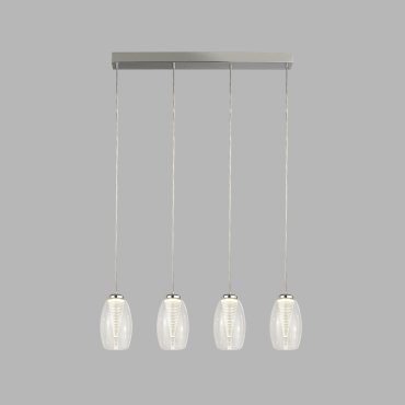 Searchlight Cyclone - lampe suspendue - 75,5 x 11,5 x 150 cm - 21W LED dimmable inclus - chrome et transparent