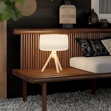 New Garden Chloe - lampe de table solaire avec télécommande - Ø 28 x 36 cm - 5W LED inclus - IP65 - blanc - RGB + couleur de lumière blanche