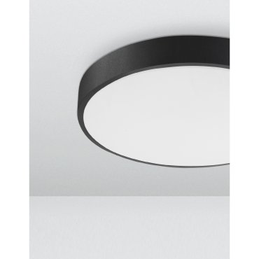 Nova Luce Hadon - plafonnier - Ø 40 x 5 cm - 24W LED inclus - noir sable et blanc mat