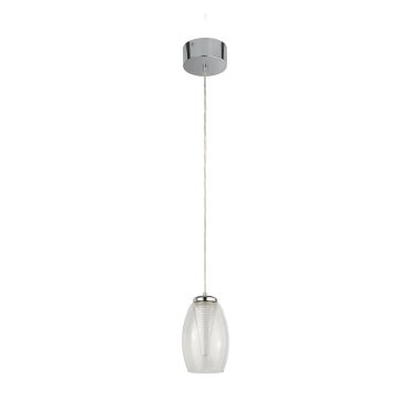 Searchlight Cyclone - lampe suspendue - Ø 11,5 x 120 cm - 6W LED inclus - chrome et transparent