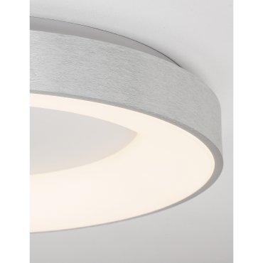 Nova Luce Rando Thin - plafonnier - Ø 60 x 9 cm - 50W LED dimmable inclus - argent brossé