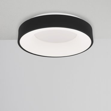 Nova Luce Rando Thin - plafonnier - Ø 38 x 9 cm - 30W LED dimmable inclus - noir sable