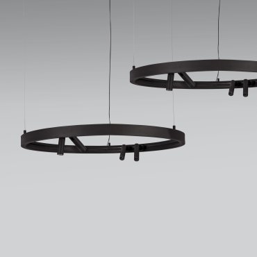 Nova Luce Loop 01 - profilé suspendu magnétique rond - Ø 90 x 120 cm - noir