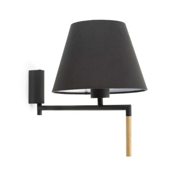 Faro Ron - applique murale avec interrupteur - 22 x 37,5 x 21 cm - gris foncé et noir