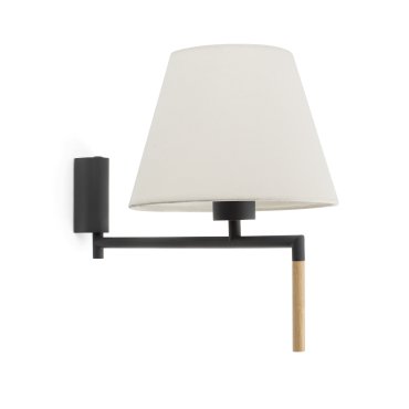 Faro Ron - applique murale avec interrupteur - 22 x 37,5 x 21 cm - gris foncé et beige