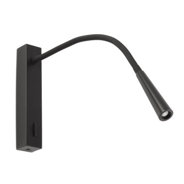 Faro Flin - applique murale avec interrupteur - 35,6 x 3,5 x 27,3 cm - 3W LED inclus - noir mat