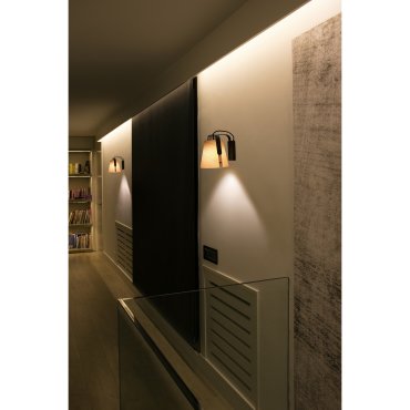 Faro Stood - applique murale - 22 x 22 x 20 cm - brun et noir
