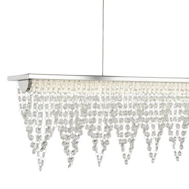 Searchlight Drape - lampe suspendue - 65 x 12 x 115 cm - chrome et transparent