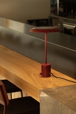 Faro Hoshi - lampe à poser - Ø 26 x 40 cm - 12W LED dimmable inclus - grenat brillant