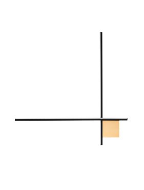Nova Luce Cross - applique murale - 80 x 80 x 4 cm - 20W LED inclus - or brossé et noir sablé