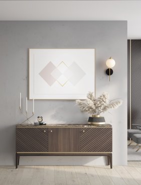 Nova Luce Savoy - applique murale - Ø 11 x 34 cm - satin doré, noir mat et blanc opale