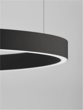 Nova Luce Elowen - lampe suspendue - Ø 80 x 150 cm - 77W LED dimmable inclus - noir