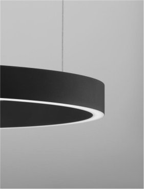 Nova Luce Elowen - lampe suspendue - Ø 60 x 150 cm - 60W LED dimmable inclus - noir