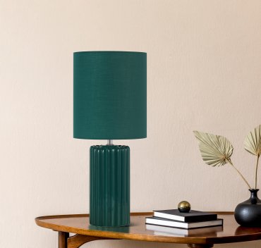 Searchlight Groove - lampe à poser - Ø 22 x 51 cm - vert olive
