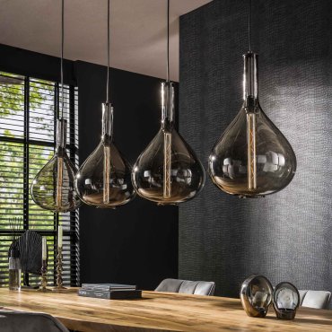 Vico Drop Smoke - lampe suspendue - 164 x 30 x 150 cm - noir