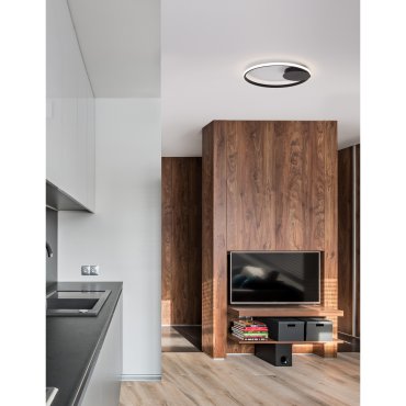 Nova Luce Fuline - plafonnier - Ø 50 x 5 cm - 32W LED dimmable inclus - noir sable