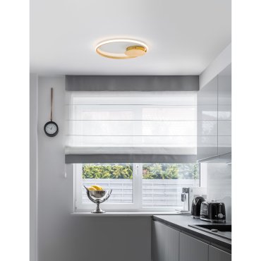 Nova Luce Fuline - plafonnier - Ø 50 x 5 cm - 32W LED dimmable inclus - or