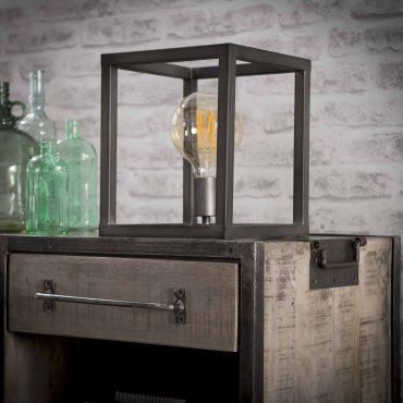 Vico Square Tube - lampe à poser - Ø 25 x 30 cm - argent