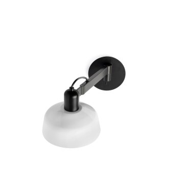 Faro Tatawin - applique - Ø 18,4 x 38 x 15 cm - noir satiné et blanc brillant