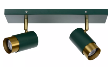 Lucide Floris - spot apparent - 35 x 10,9 x 12,5 cm - vert et laiton