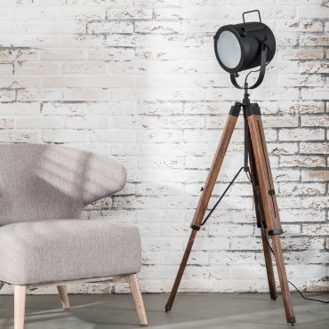 MODÈLE D’EXPOSITION - Vico Tripod Vintage - lampadaire - 135 cm - noir
