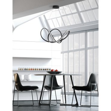 Nova Luce Apus - lampe suspendue - Ø 70 x 120 cm - 50W LED dimmable inclus - noir sable