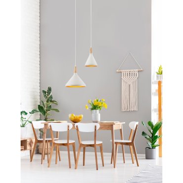 Nova Luce Juno - lampe suspendue - Ø 18 x 140 cm - blanc et or