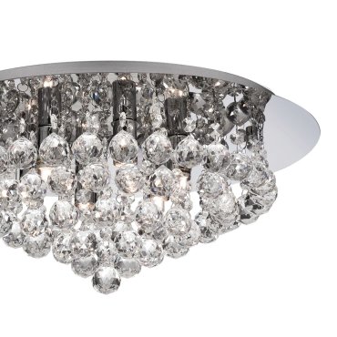 Searchlight Hanna - plafonnier - Ø 45 x 19,5 cm - chromé et transparent