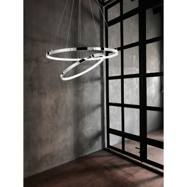 Nova Luce Aria - lampe suspendue - Ø 60 x 120 cm - 85W LED inclus - chrome