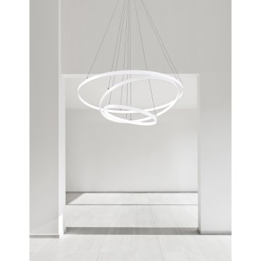 Nova Luce Dea - lampe suspendue - Ø 80 x 120 cm - 145W LED dimmable inclus - blanc mat