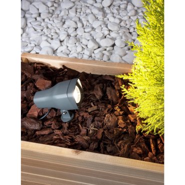 Nova Luce Inside - spot au sol sur pointe - 36 cm - IP54 - gris foncé