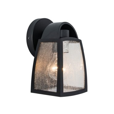 Lutec Kelsey - Applique d'extérieur - 12 x 12 x 20 cm - IP44 - verre dépoli - noir
