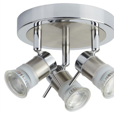 Searchlight Aries - plafonnier - Ø 18 x 13 cm - IP44 - chrome