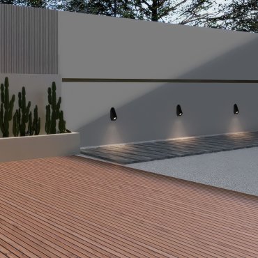 Nova Luce Soren - applique murale extérieure - 4 x 9,7 x 5,8 cm - 3W LED inclus - IP65 - noir sablé