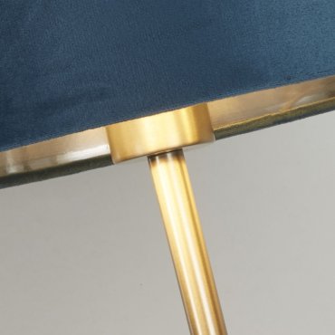 Searchlight Finn - lampe de table - rechargeable par câble USB - Ø 28 x 54 cm - nickel satiné, argent et bleu-vert