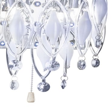 Searchlight Spindle - applique murale avec interrupteur à tirette - 20 x 24,5 cm - 1W LED inclus - chrome
