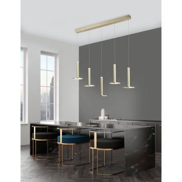 Nova Luce Palencia - lampe suspendue - 107 x 15 x 150 cm - 53W LED inclus - laiton doré