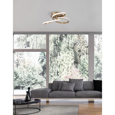 Nova Luce Fusion - plafonnier - Ø 51 x 20 cm - 40W LED inclus - laiton doré
