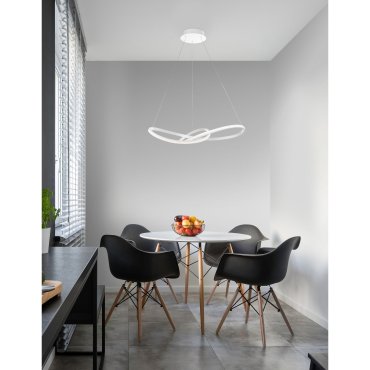 Nova Luce Fusion - lampe suspendue - Ø 72 x 150 cm - 53W LED inclus - blanc