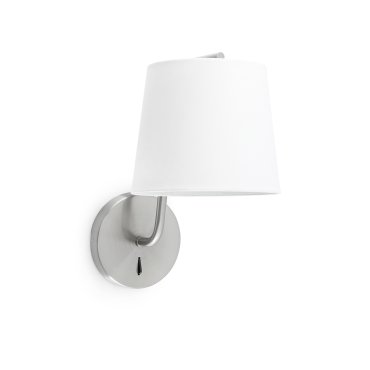 Faro Berni - applique murale avec interrupteur - 20 x 29 x 32 cm - nickel satiné