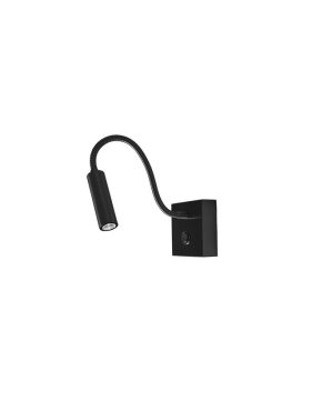 Nova Luce Madison - applique murale avec interrupteur - 8 x 8 x 32 cm - 3W LED inclus - noir