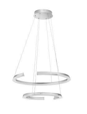 Nova Luce Elmo - lampe suspendue - Ø 63 x 120 cm - 70W dimmable LED inclus - acier inoxydable chromé