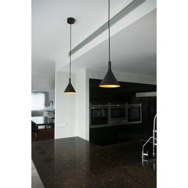 Faro Pam - suspension - Ø 16,5 x 21,5 cm - LED 11W incl. - noir et or
