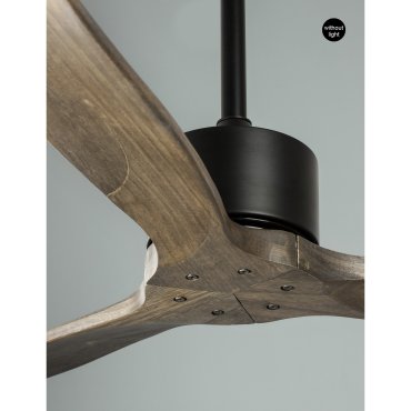 Nova Luce Vento - ventilateur de plafond avec télécommande - Ø 132 x 45 cm - brun et noir mat