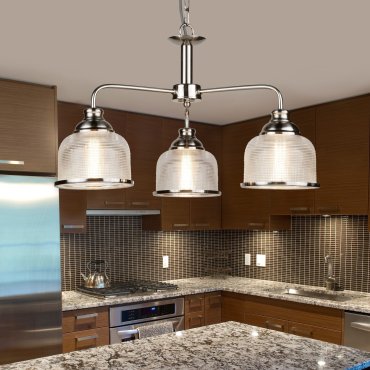 Searchlight Bistro II - lampe suspendue - Ø 56 x 88 cm - argent satiné