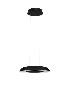 Nova Luce Epos - lampe suspendue - Ø 40 x 145 cm - 24W dimmable LED inclus - noir sablé et blanc