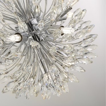 Searchlight Peacock - lampe suspendue - Ø 37 x 200 cm - chrome