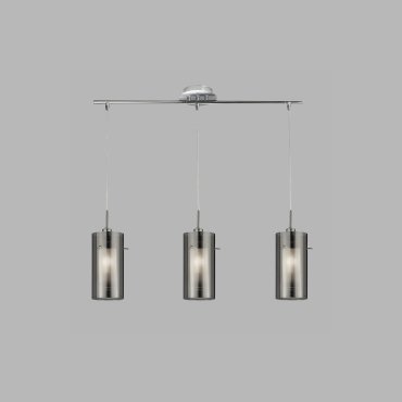 Searchlight Duo 2 - lampe suspendue - 71 x 12 x 130 cm - verre fumé et dépoli