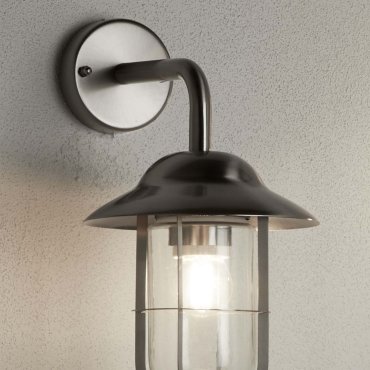 Searchlight Toronto - applique d'extérieur - 17 x 31 cm - IP44 - argent satiné